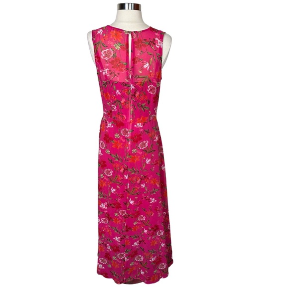 Calvin Klein Floral Pink High Low Summer Flowy Lined Sleeveless VNeck Dress 12 - Picture 8 of 12